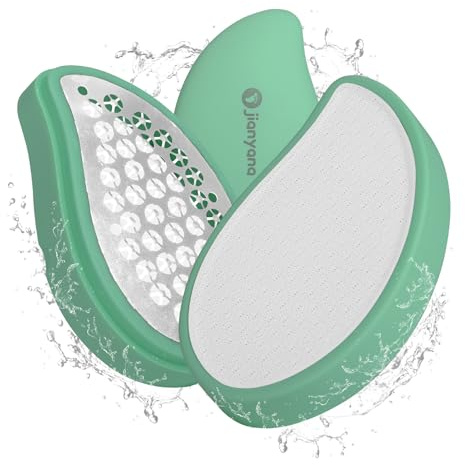 Jianyana 2 en 1 Rapeuse Pieds en Nano-Verre＆Rape Pied, Râpe Pieds Manuelle en Nano Verre Élimination Confortable et Douce de La Peau Dure et Des Callosités (Vert)