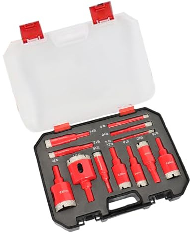 Kit de para agujeros de baldosa - 12 piezas, juego de taladro de uso, cortador de baldosas vitrificadas de porcelana de piedra de cerámica | Herramientas de corte de precisión para los pro