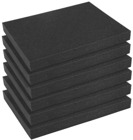 LOMUG 6 Stück Schaumstoff Zuschnit, 40 x 30 x 4 cm Schaumstoffeinlage Werkzeug, Einsätze für Koffer, Würfelschaumstoff Rasterschaumstoff zum Selbst Zuschneiden Werkzeug Foam