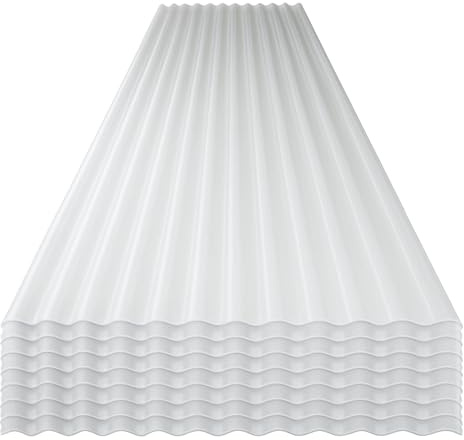 StormGuard Set mit 10 gewellten PVC-Platten – 90 x 200 cm transparent – wasserdichte Dachplatte – Verandendächer, Carport