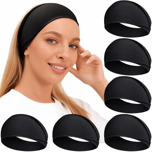 Loiluliy Stirnband Damen Sport, 6 Pack Haarband Damen Herren Breit Stirnbänder Dünn, Elastisch Headband Unisex Hair Band Haarschmuck für Sport Laufen Gym Joggen Yoga Workout und Alltagsmode