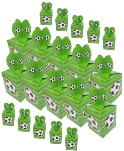 SEWOART 50 Stück Fußball Süßigkeitenboxen aus Papier Kreative Geschenkboxen für Familienfeiern und Neujahr mit Fußball Motiv Praktische Leckerli Boxen für Party