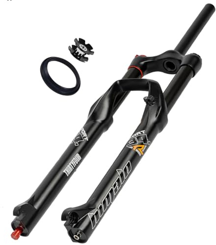 LHHL VTT Fourche Avant 26/27.5/29 Pouces Vélo Suspension Fourche Air 28.6mm Tube Droit Conique 160mm Voyage 9mm *100mm QR avec Amortissement De Rebond(Black,26inch)