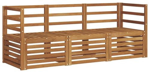 vidaXL Sofagarnituren 3 pcs Natur Massivholz Akazie, Moderne Gartenmöbelsets, wetterfeste Sitzmöbel, Akazien-Sofa, Flexible Lounge-Lösungen für die Terrasse