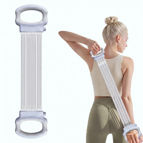 ZenBlystic Verstellbarer Expander Fitness mit Griffen, Gummiband Sport,Blau | Bequemer Griffen,Widerstandsband , 4x Fitnessband ,9KG/Band, Körperhaltung verbessern, Rücken straffen und Brust dehnen
