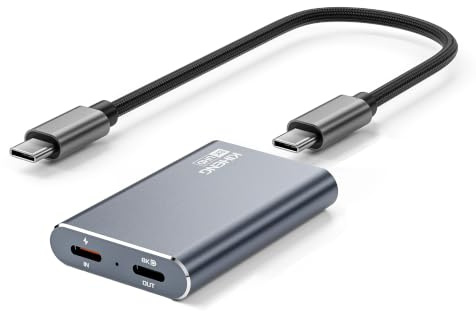 USB-C-auf-AR-Brillenadapter,Power für Xreal/Viture/RayNeo AR-Brillen während des Ladevorgangs für Steam Deck,ROG Ally,Switch 2,DJI RC 2,iPhone 17 oder Android-Phones,kompatibel mit 8K 30Hz/4K 144Hz