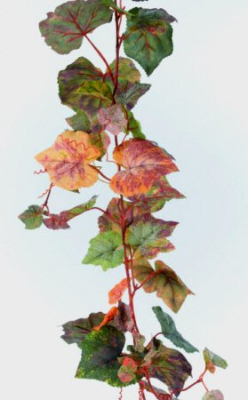 DS Euro Weindekorationen: Weinlaubranke, 180x20cm, braun/grün, Laub; herbstbraun, ohne Trauben, Lieferung Frei Haus