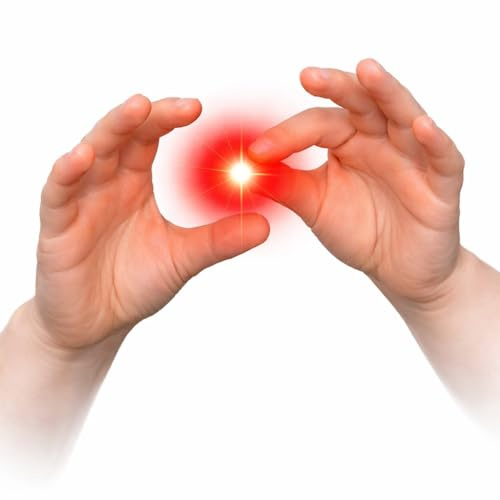 MilesMagic Ensemble de 2 Embouts de Pouce en Caoutchouc Magiques Lumineux Rouge Clignotant de près Gros Tour du Doigt