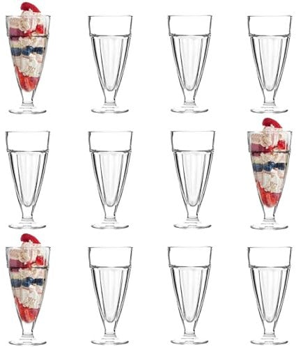 Argon Arts de la Table Knickerbocker Glory Dessert Sundae Lunettes - 350ml (12,3 oz) Coffret Cadeau de 12