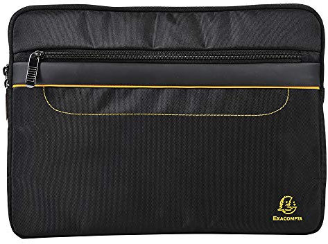 Exacompta - Réf. 17134E - 1 Housse tablette et ordinateur 13'' Exactive - une poche zippée à l'avant pour ranger une tablette, un téléphone - intérieur tissu matelassé - dim 36 x 26,5 x 3,5 cm - Noir