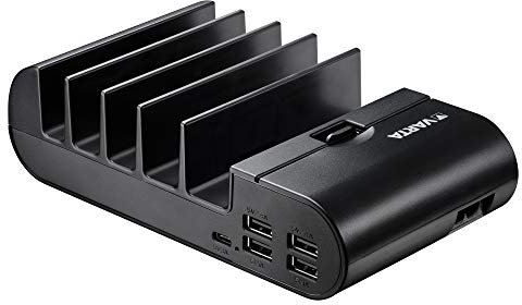 VARTA Home Charging Station Ladestation , inkl. 2 x 20cm, Micro USB Kabel und 160cm AC Kabel