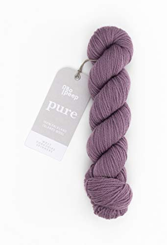 West Yorkshire Spinners Bo Peep Pure Falkland Wool, 319 blackcurrant, 100% Falkland Island Wool, 50 g Strang, reine Falklandwolle zum Stricken oder Häkeln