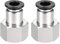 sourcing map Pression Connexion Tube Raccord Adaptateur 8mm Tube Diamètre Externe X 3/8 PT Femelle Droit Pneumatique Connexion Tuyau Raccord 2pcs