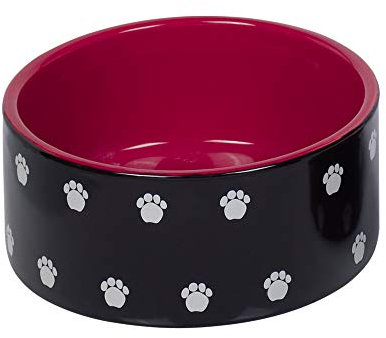 Nobby Pata Ceramic Bowl, Black/Red, Diameter 18 x 7 cm, 1.10 L, Pack of 1