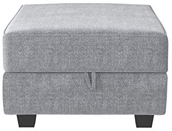 HONBAY Square Ottoman Module for Modular Sectional Sofa, Storage Ottoman Footrest and Seat Cube, Grey