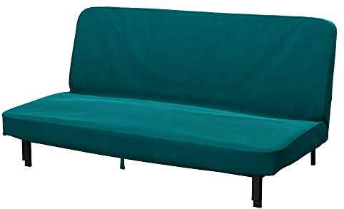 Soferia Kompatible Ersatzbezug fur NYHAMN 3-er Bettsofa, Stoff Elegance Turquoise (FLECKENBESTÄNDIG, WASSERABWEISEND und Kratzfest), Türkis