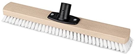 Großflächenschrubber PP weiß 40 cm mit Power Stick Halter Schrubber Wurzelbürste Bodenschrubber