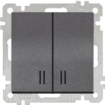 Interrupteur de contrôle éclairé - Double interrupteur avec témoin lumineux - Interrupteur avec statut - Anthracite/foncé - CANDELA