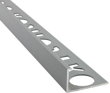 Alu L-Profil Fliesenschiene Fliesenprofil Schiene 2,7m 12mm grau matt | Als Kantenschutz für sichtbare Außenecken und saubere Fliesenabschlüsse, 12mm Profilmaß, 2,7m, Aluminium, matt, grau
