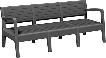 Banco de jardín miami 3 plazas grafito