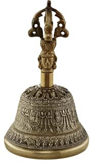 Sonic Energy Handgefertigte Tibetische Glocke – 280 g – Ghanta aus Gusslegierung – Für Meditation und spirituelle Rituale (B-S)