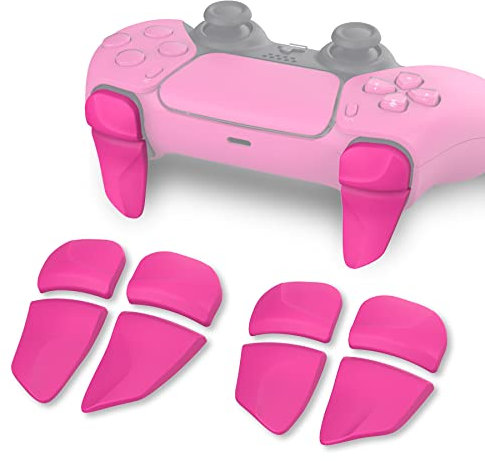 PlayVital 2 Paar Erweiterung Trigger Schultertasten kompatibel mit ps5 Controller, Adjusters für PS Portal Remote Player, Spiel Verbesserung Adjuster Tasten Knöpfe für PS5 Edge Controller-Nova Pink