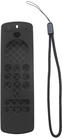 YINETTECH Étui de Protection pour Télécommande avec Dragonne Compatible avec Alexa Voice Remote 2021 (3e génération) / Fire TV Stick 4K 2021 Étui en Silicone, Noir