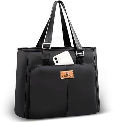 HSHRISH Lunch Bags for Women, Insulated Lunch Tote Bags 15L, Reusable Waterproof Leakproof Cooler Bag, Adjustable Shoulder Bag for Adults Work Shopping Picnic Beach Outdoor, Black