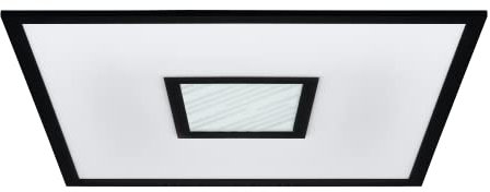 EGLO LED Deckenleuchte Bordonara, dimmbare Deckenlampe mit Fernbedienung, quadratische Deckenbeleuchtung aus Metall in Schwarz und Kunststoff in Weiß, warmweiß-kaltweiß, RGB, 45x45 cm