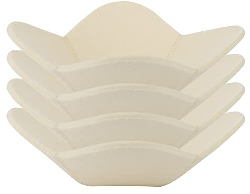 Beautyflier Bowl Cozy Huggers Microwave Soup Bowl Holders Kitchen Hot Heat Resistant Felt Cloth Safe Pads Potholders Bowl Cozies for Soup, Rice and Pasta Bowls, 4PCS (Beige)