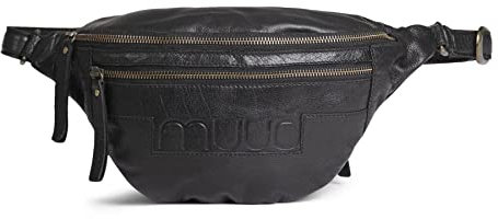 muud Vegas handgefertigte Gürteltasche aus Leder Black