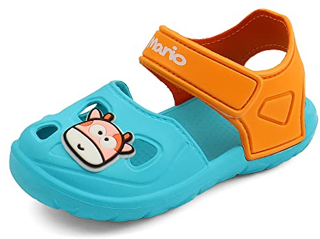 Cheerful Mario 2-5 Año Verano Sandalias Niño Niña Barefoot Zuecos de Playa Piscina Zapatos para Bebe Azul 28/28.5 EU
