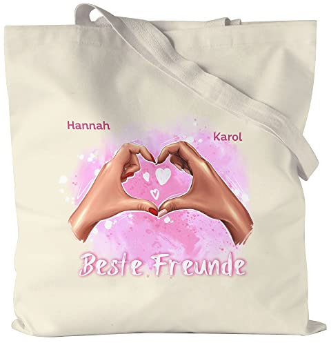 Kiddle-Design Beste Freundin Jutebeutel Personalisiert mit Namen Beste Freundin Geschenke BFF Freundinnen Geschenk Beste Friends Geschenk Tasche