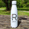 Borraccia termica Personalizzata con Nome - 500 ml - Tempo Libero - Idea Regalo - Compleanno (Iniziale Floreale + Nome)
