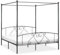 Festnight Himmelbett Gestell 180 x 200 cm Himmelbett Metall Metallbett Grau Bettgestell Metall Bettrahmen mit Lattenrost Modern Jugendbett Schlafzimmerbett Schlafzimmermöbel