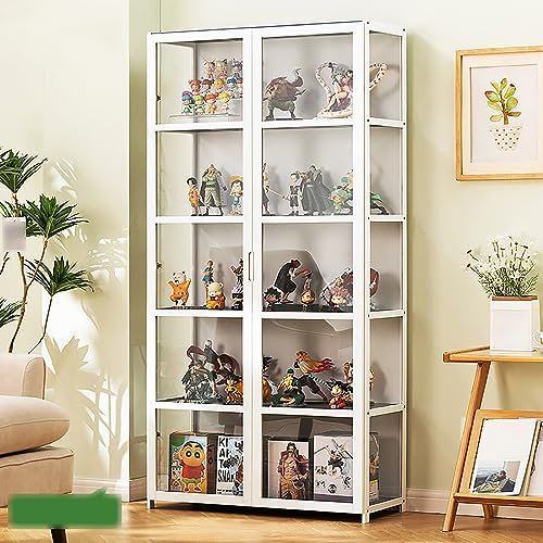 MXBCTMM Vitrine en Verre,Vitrine pour Collection,Vitrine en Verre pour Collection,Grande Vitrine pour Collection,Armoire Vitrine pour Collection,Armoire de Collection,Bamboo+Acrylic Material
