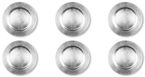 Excelsa Platinum Set 6 Sottopiatti, Plastica PP, Riutilizzabile, Diametro 33 cm.