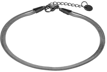 Heideman Armband Quinn Damen - Aus hochwertigem Edelstahl schwarz farbend poliert 2in1 Basic Armkette Sleek für Frauen doppelreihig perfekt zum layern verstellbar