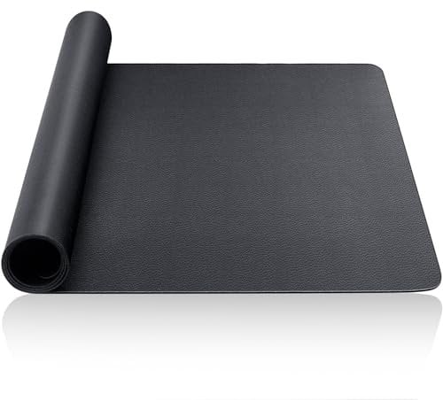 Drydiet Werkbankmatte, 59 x 120 cm, schwarzes PU-Leder, leicht zu reinigende Produkte, Werkbankmatte, kratzfest, schützt Werkbank und Tischoberfläche, Organisationswerkzeug