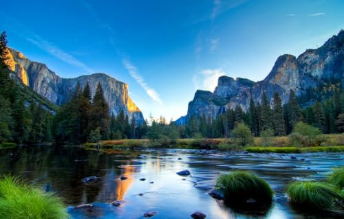 GUOHLOZ Puzzle1500 Teile, Premium Quality, für Erwachsene und Kinder ab 6 Jahren, Wald, Berge, Park, Yosemite, 87x57cm