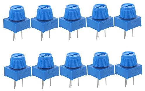 UPKOCH 10 Stück 3-pin Einstellbarer Potentiometer Durchgangsloch Widerstand Langlebiger Quadratisch Linear Mit Drehknopf Für Elektronische Projekte