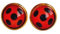 Ladybug Ohrstecker Marienkäfer rot schwarz Punkte 925er Silber 14 ct vergoldet