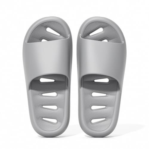 BYWXW Ciabatte da Doccia Antiscivolo,con fori di drenaggio Pantofole,Scarpe da Bagno Estate Sandali a Punta Apert da Casa Ciabatte da Doccia Antiscivolo(Size:EU 43/44,Color:Grigio)