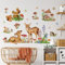 Runtoo Wandtattoo Waldtiere Dschungeltiere Wandsticker Hirsch Igel Eichhörnchen Blumen Wandaufkleber Kinderzimmer Babyzimmer Mädchen Junge Wanddeko