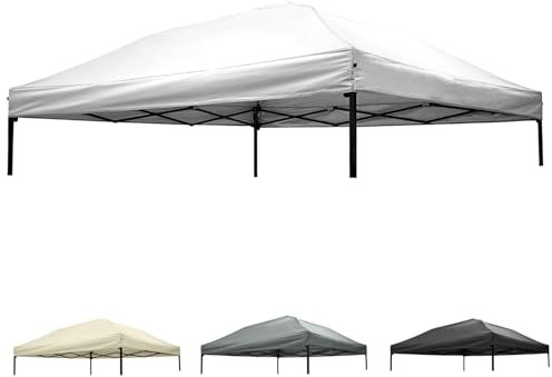 Replacement Canopy Top, 10x10Pop-Up Canopy Top Cover for Canopy Straight Leg Tent Top Cover,Waterproof Sunshade Silver Coated Oxford Cloth for Garden Patio Picnic Camping (White-Top only)