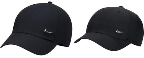 Nike Unisex Erwachsener Dri-Fit Club, Hut Mit Visier, Black/Metallic Silver, L-XL & Unisex Kinder Club Baseballkappe, Schwarz, Einheitsgröße EU