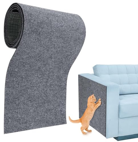 BREANIFULL Tappetino Antigraffio Autoadesivo per Gatti 30 x 200cm Climbing Cat Scratcher Adesivo Ritagliabili Tappeto Tiragraffi per Gatti Divano Protegge Tappeti e Divani