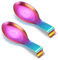 2Pcs Spoon Rest Set, Stainless Steel Spoon Ladle Holder Spatula Rest for Kitchen Stove Top, Kitchen Utensils Holder for Ladles, Tongs, Spatula, Stove Spoon Holder (Rainbow)