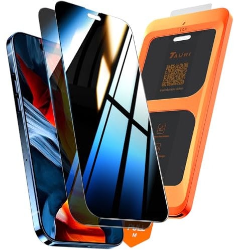 TAURI 2 Stück für iPhone 16 Sichtschutz 6,1 mit Auto-Installation, Anti-Spy Panzerglas Gehärtete Glas Displayschutz, Kratzfest Schutzglas, Anti-Fingerabdruck, Anti-Bubbles Schutzfolie