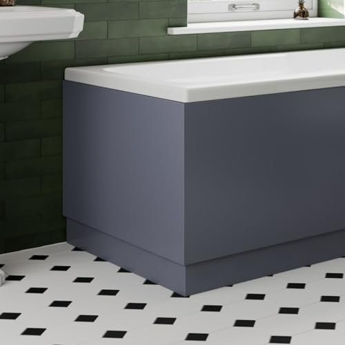 AURORA® 700 End Panel MDF Bath Panel 15mm Thickness, Modern Panels for Bathroom Baths Soaking Tubs, Adjustable Plinth, Easy to Cut, Dark Grey Gloss